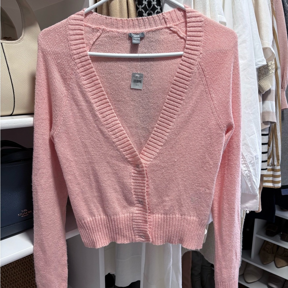 Aerie Soft Pink V-Neck Cardigan